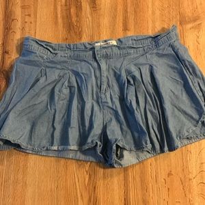 Denim flowy shorts